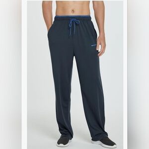 Zengvee Men's XXL Gray Blue Athletic Pants Open Bottom Zipper Pockets Quick Dry